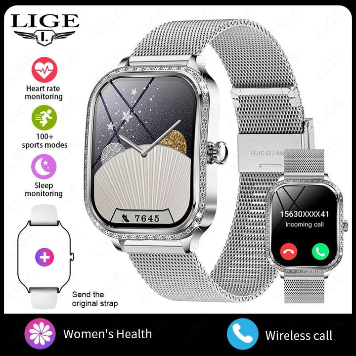 LIGE Women’s Smartwatch – Waterproof Bluetooth Call Fitness Tracker with Heart Rate Monitor by Luxe Ahmar – Available at LUXE AHMAR