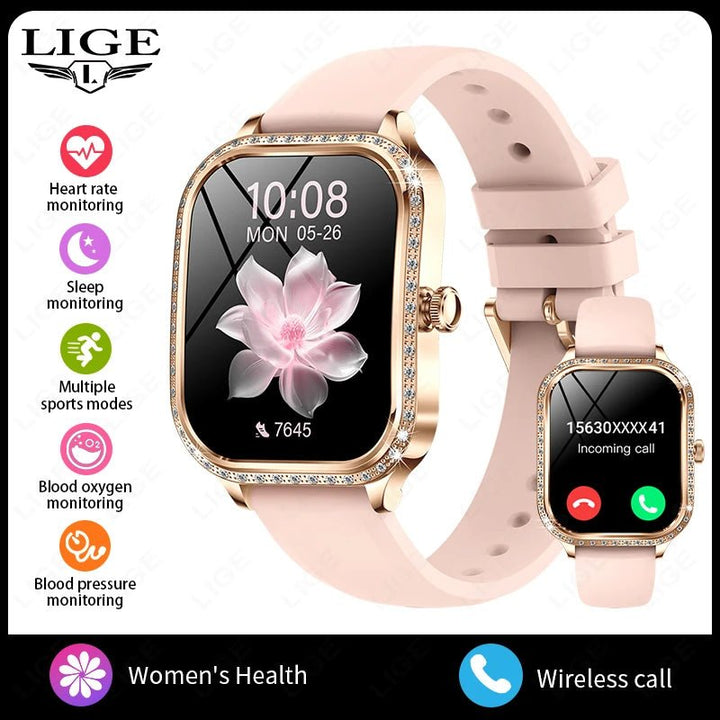 LIGE Women’s Smartwatch – Waterproof Bluetooth Call Fitness Tracker with Heart Rate Monitor by Luxe Ahmar – Available at LUXE AHMAR