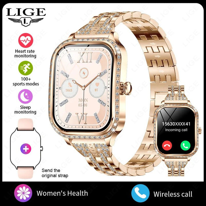 LIGE Women’s Smartwatch – Waterproof Bluetooth Call Fitness Tracker with Heart Rate Monitor by Luxe Ahmar – Available at LUXE AHMAR