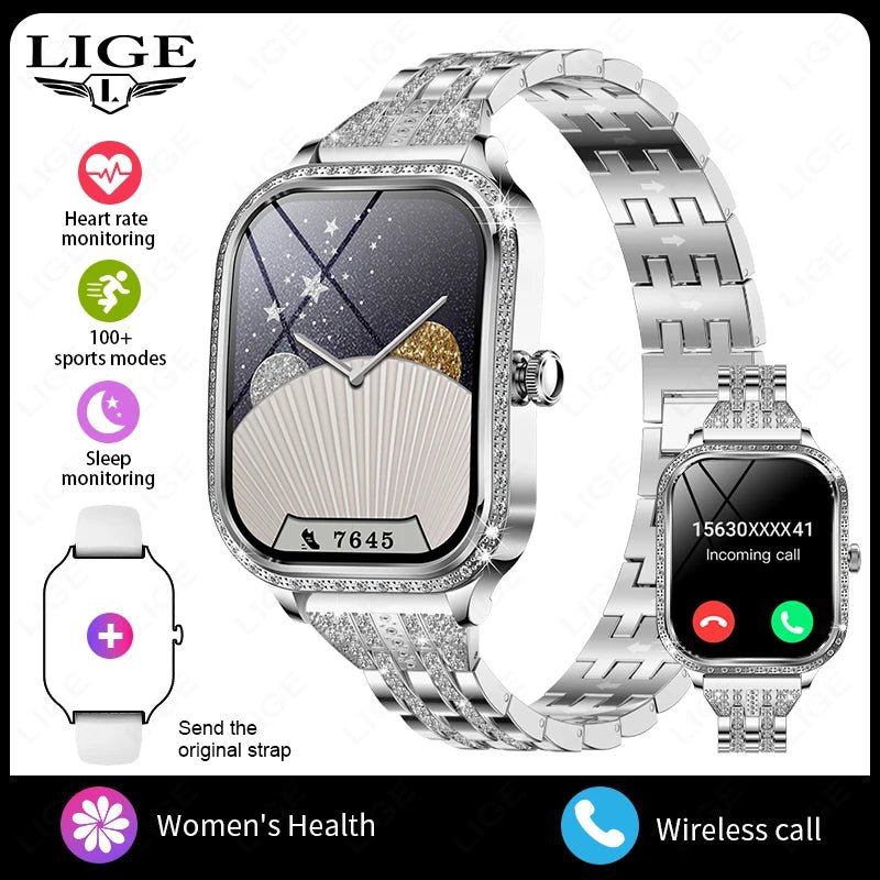 LIGE Women’s Smartwatch – Waterproof Bluetooth Call Fitness Tracker with Heart Rate Monitor by Luxe Ahmar – Available at LUXE AHMAR