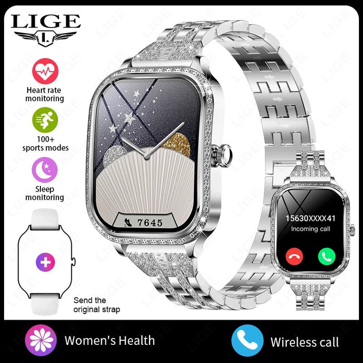 LIGE Women’s Smartwatch – Waterproof Bluetooth Call Fitness Tracker with Heart Rate Monitor by Luxe Ahmar – Available at LUXE AHMAR