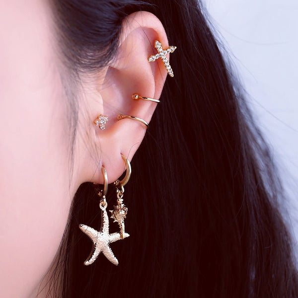 Light Luxury Ocean Series Ear Clip European And American Handmade Pearl Earrings by LUXE AHMAR – Available at LUXE AHMAR