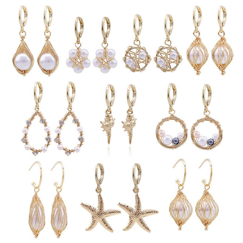 Light Luxury Ocean Series Ear Clip European And American Handmade Pearl Earrings by LUXE AHMAR – Available at LUXE AHMAR