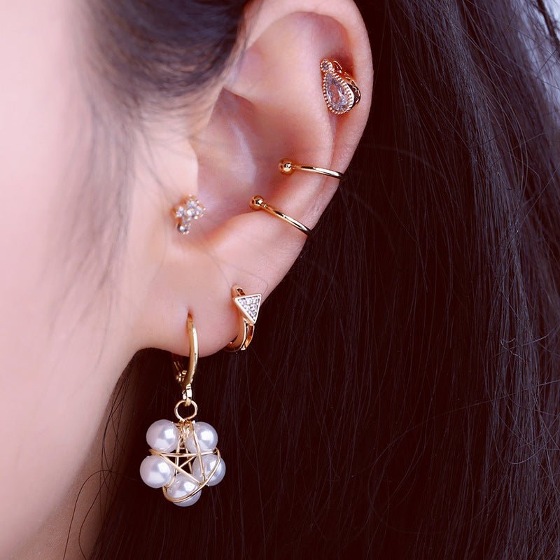 Light Luxury Ocean Series Ear Clip European And American Handmade Pearl Earrings by LUXE AHMAR – Available at LUXE AHMAR