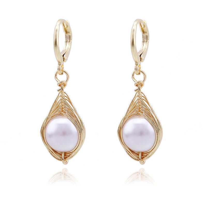 Light Luxury Ocean Series Ear Clip European And American Handmade Pearl Earrings by LUXE AHMAR – Available at LUXE AHMAR
