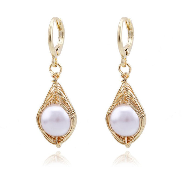 Light Luxury Ocean Series Ear Clip European And American Handmade Pearl Earrings by LUXE AHMAR – Available at LUXE AHMAR