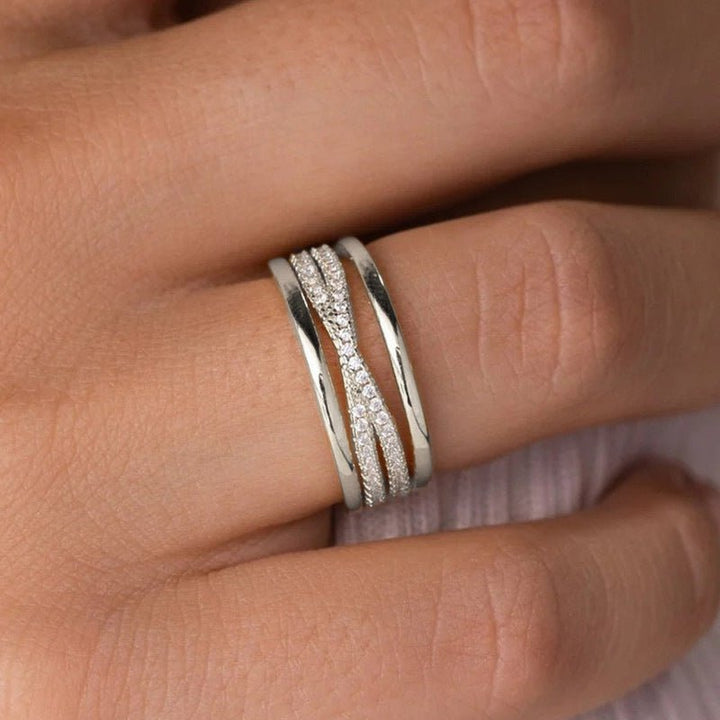 Line Geometric Cross Ring Simple by LUXE AHMAR – Available at LUXE AHMAR