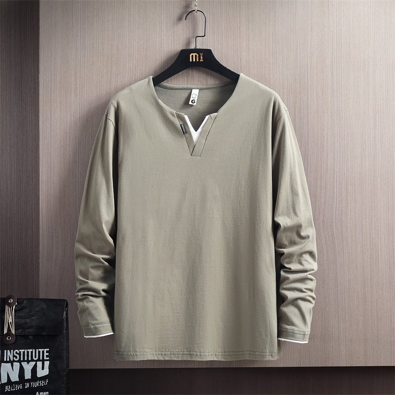 Long Sleeve T-shirt Men's Cotton Autumn Casual Sweatshirt by LUXE AHMAR – Available at LUXE AHMAR