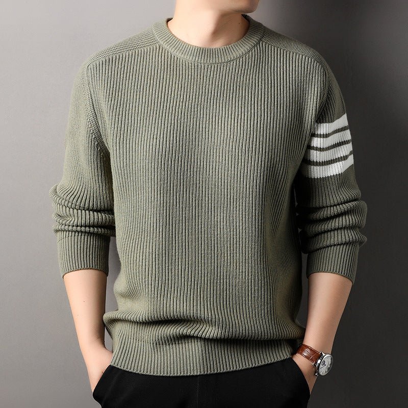 Loose - fitting Pullover Round - neck Men's Bottoming Shirt by LUXE AHMAR – Available at LUXE AHMAR