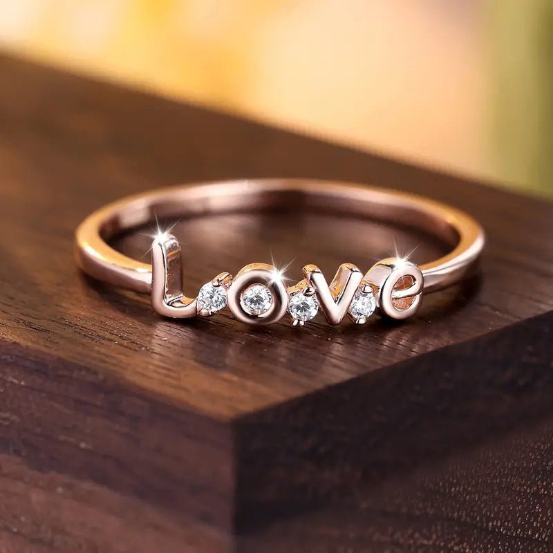 Love Ring Female Micro Inlaid Zircon Simple by Luxe Ahmar – Available at LUXE AHMAR