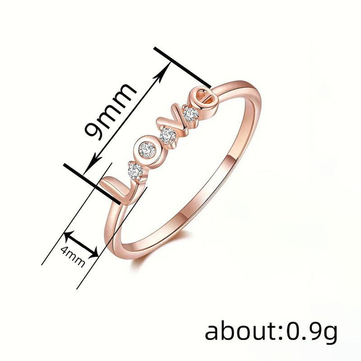 Love Ring Female Micro Inlaid Zircon Simple by Luxe Ahmar – Available at LUXE AHMAR