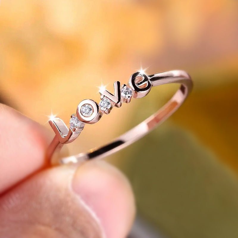 Love Ring Female Micro Inlaid Zircon Simple by Luxe Ahmar – Available at LUXE AHMAR