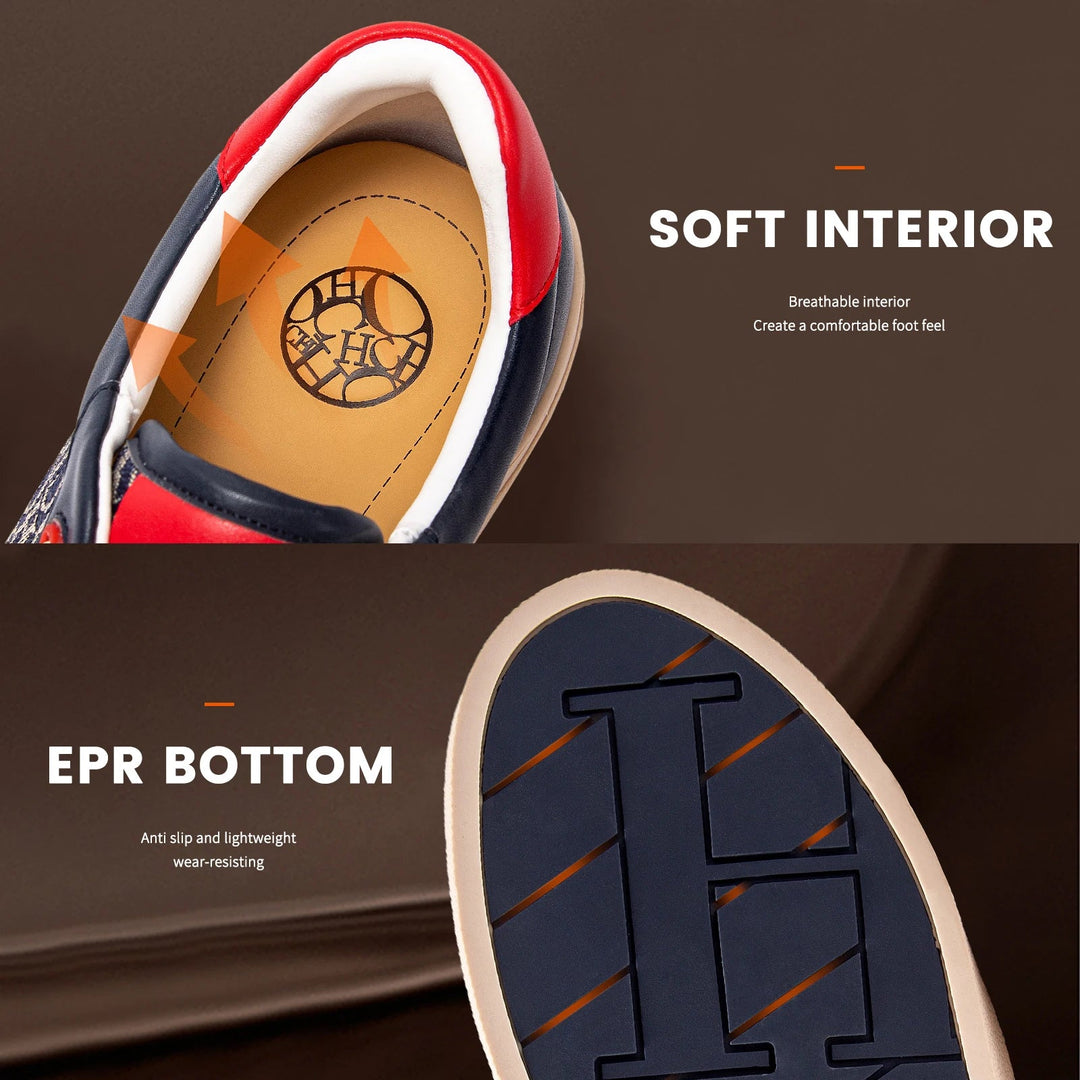 Luxury Men's Casual Shoes – Monogrammed Flat Lace - Up Design, Breathable & Comfortable by Luxe Ahmar – Available at LUXE AHMAR