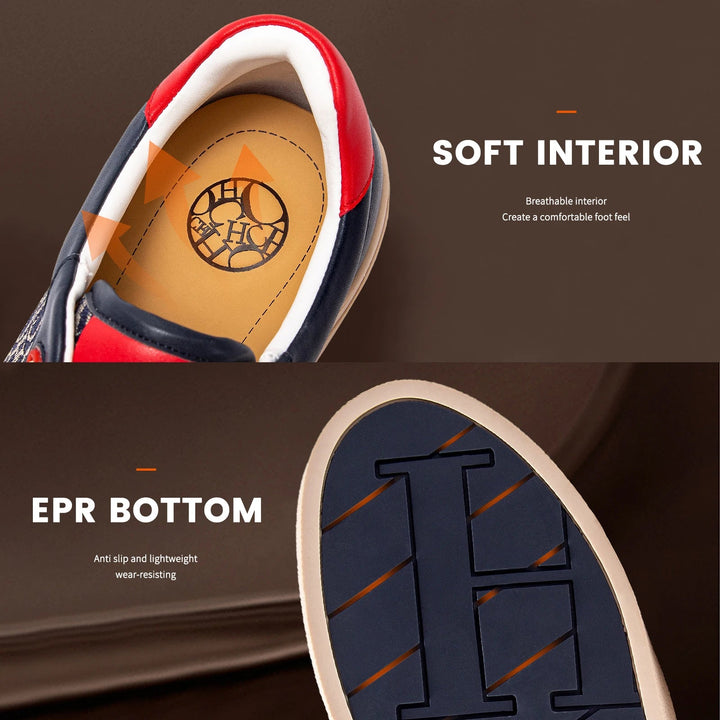 Luxury Men's Casual Shoes – Monogrammed Flat Lace - Up Design, Breathable & Comfortable by Luxe Ahmar – Available at LUXE AHMAR