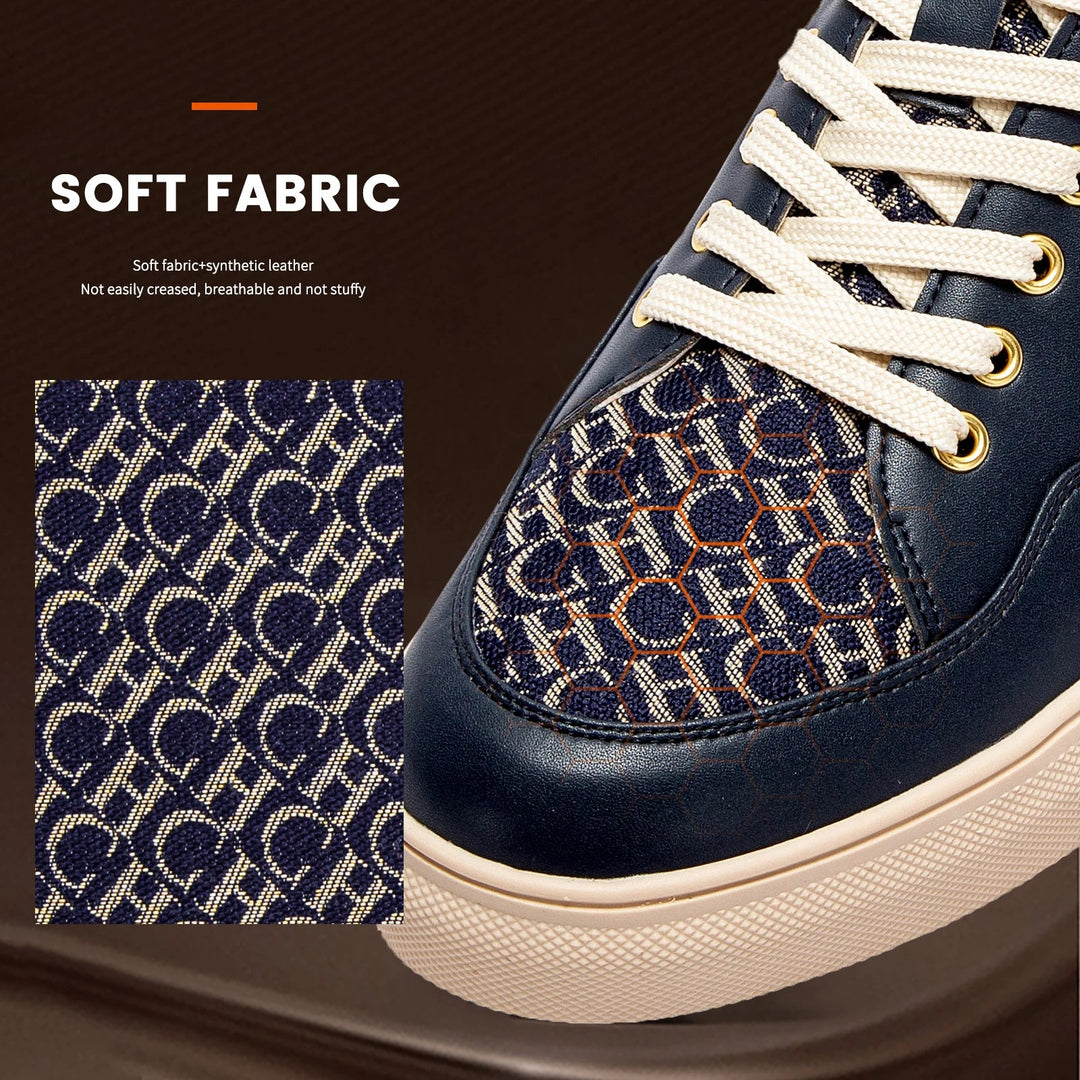 Luxury Men's Casual Shoes – Monogrammed Flat Lace - Up Design, Breathable & Comfortable by Luxe Ahmar – Available at LUXE AHMAR