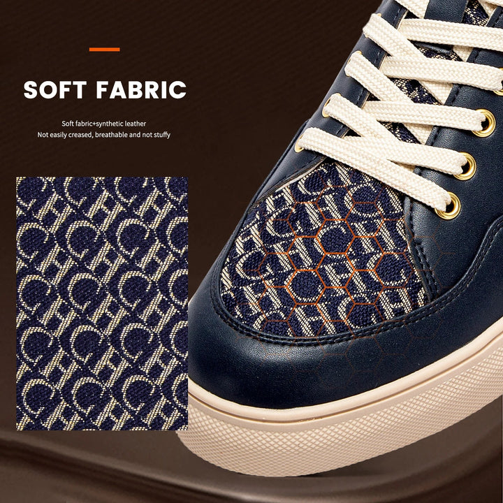 Luxury Men's Casual Shoes – Monogrammed Flat Lace - Up Design, Breathable & Comfortable by Luxe Ahmar – Available at LUXE AHMAR