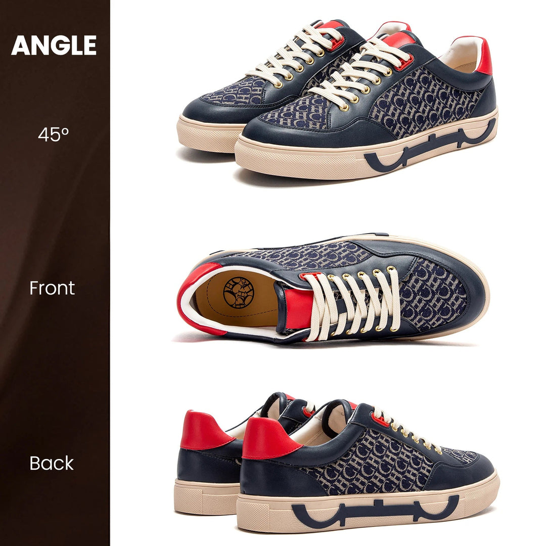 Luxury Men's Casual Shoes – Monogrammed Flat Lace - Up Design, Breathable & Comfortable by Luxe Ahmar – Available at LUXE AHMAR