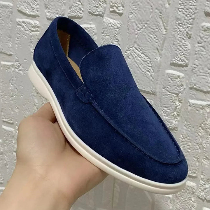 Luxury Men's Suede PU Loafers – Designer Round - Toe Flat Shoes for Casual Work & Walking by Luxe Ahmar – Available at LUXE AHMAR