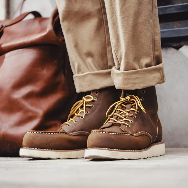 Maden Vintage 875 Ankle Boots – Durable Leather High - Top Winter Cowboy Boots for Men, Round Toe Safety Work Shoes by Luxe Ahmar – Available at LUXE AHMAR