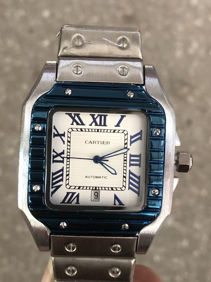 Men's 3 - pin Quartz Square All - steel Watch by LUXE AHMAR – Available at LUXE AHMAR