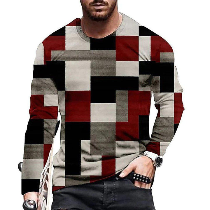 Men's 3D Digital Camouflage Print Long Sleeve T-Shirt – Round Neck, Loose Fit, Plus Size by LUXE AHMAR – Available at LUXE AHMAR