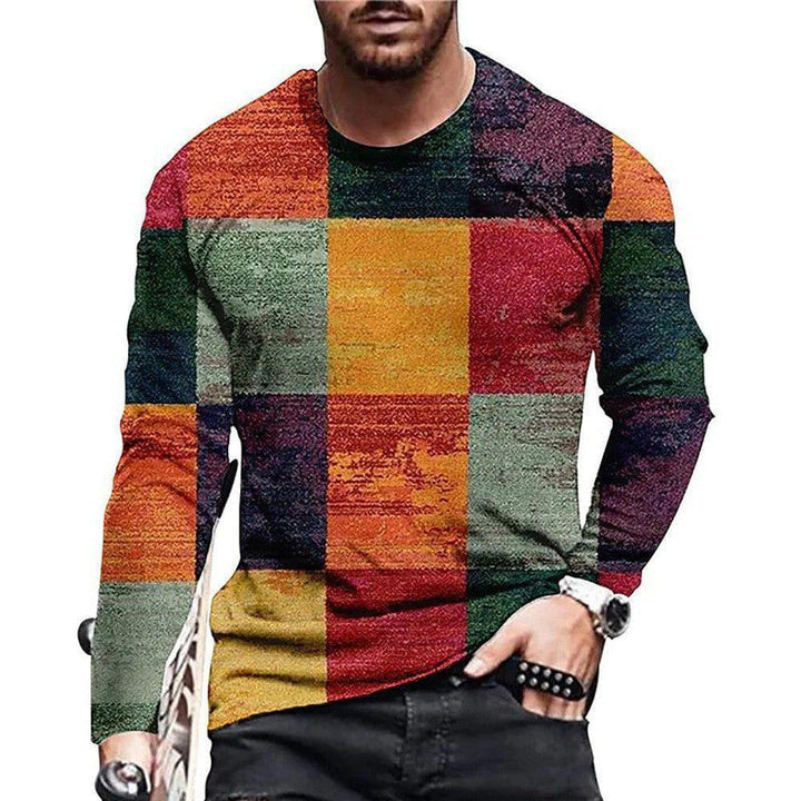 Men's 3D Digital Camouflage Print Long Sleeve T-Shirt – Round Neck, Loose Fit, Plus Size by LUXE AHMAR – Available at LUXE AHMAR