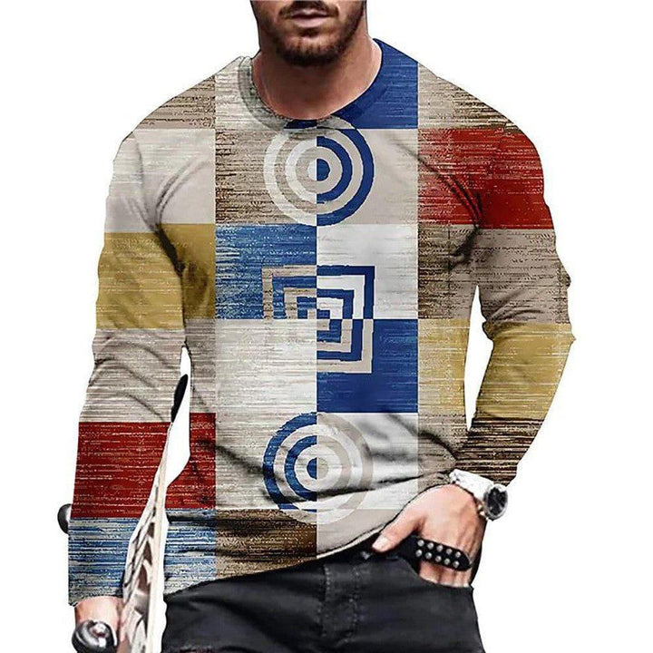 Men's 3D Digital Camouflage Print Long Sleeve T-Shirt – Round Neck, Loose Fit, Plus Size by LUXE AHMAR – Available at LUXE AHMAR