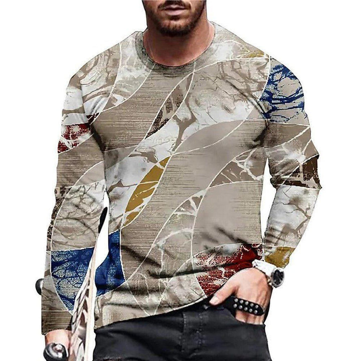 Men's 3D Digital Camouflage Print Long Sleeve T-Shirt – Round Neck, Loose Fit, Plus Size by LUXE AHMAR – Available at LUXE AHMAR