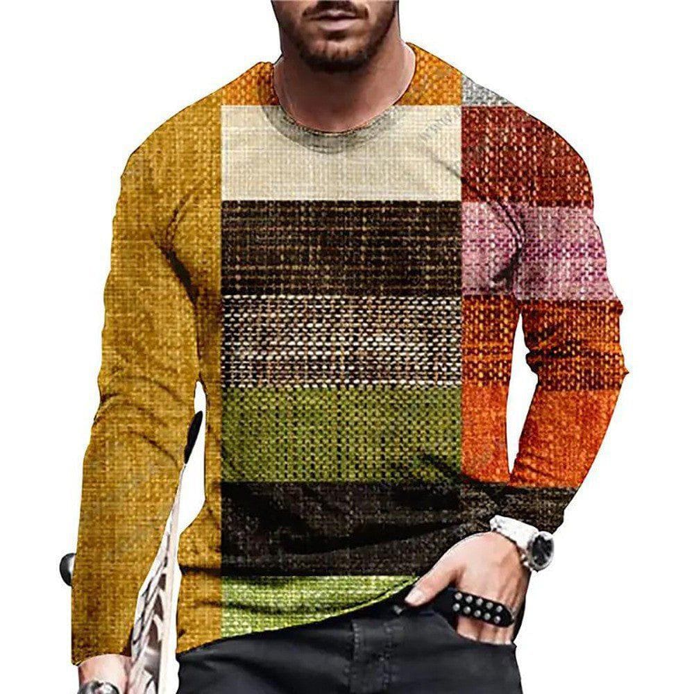 Men's 3D Digital Camouflage Print Long Sleeve T-Shirt – Round Neck, Loose Fit, Plus Size by LUXE AHMAR – Available at LUXE AHMAR