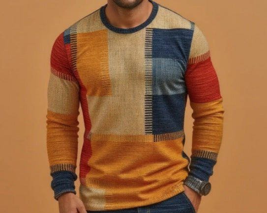 Men's 3D Digital Camouflage Print Long Sleeve T-Shirt – Round Neck, Loose Fit, Plus Size by LUXE AHMAR – Available at LUXE AHMAR