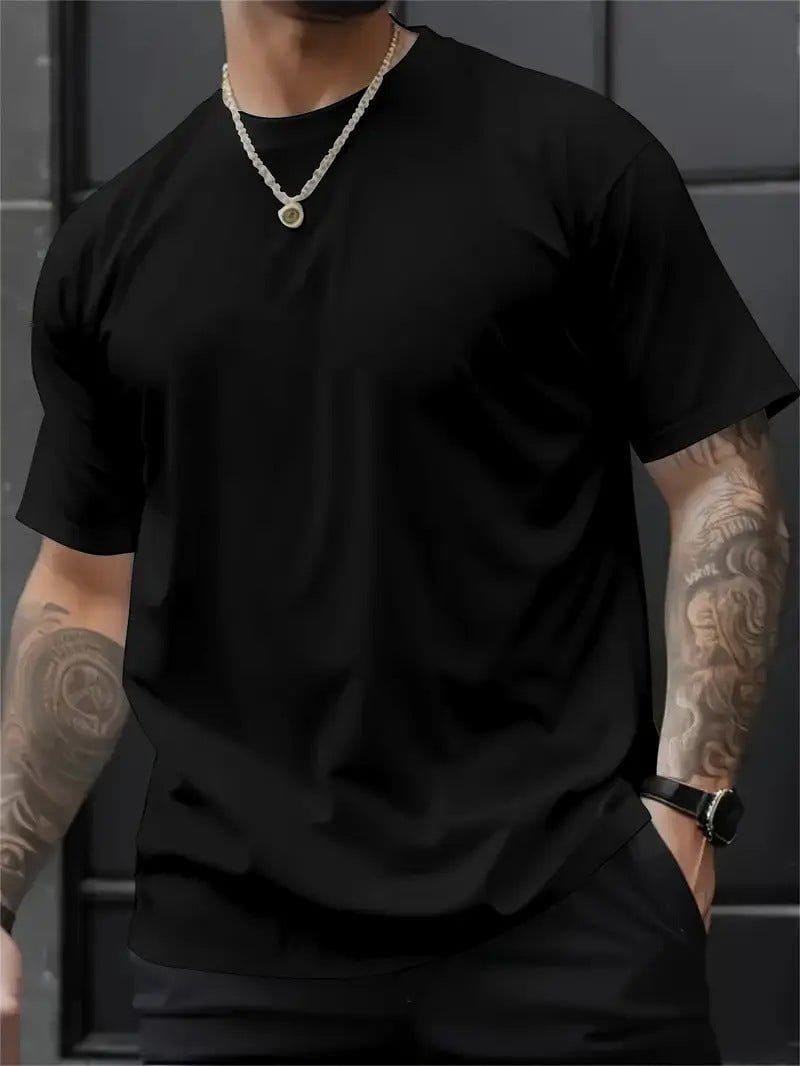 Men’s 3D Digital Print Round Neck T-Shirt – Loose Fit Summer Streetwear by LUXE AHMAR – Available at LUXE AHMAR