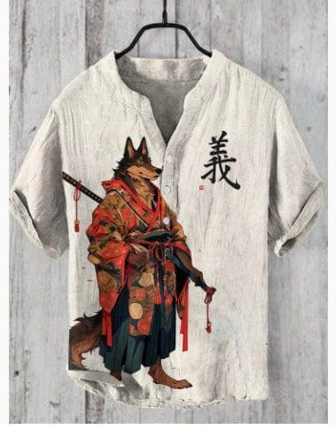 Men’s 3D Digital Printed Stand Collar Short Sleeve Shirt – Button - Up Summer Cardigan Style by LUXE AHMAR – Available at LUXE AHMAR