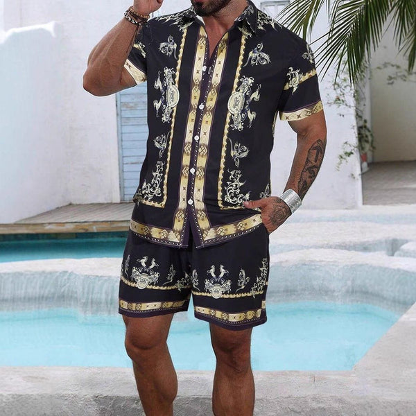 Men's 3D Printed Casual Summer Shirt & Shorts Set by LUXE AHMAR – Available at LUXE AHMAR