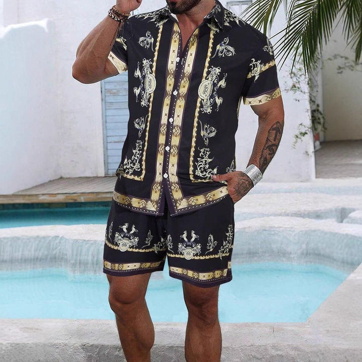 Men's 3D Printed Casual Summer Shirt & Shorts Set by LUXE AHMAR – Available at LUXE AHMAR