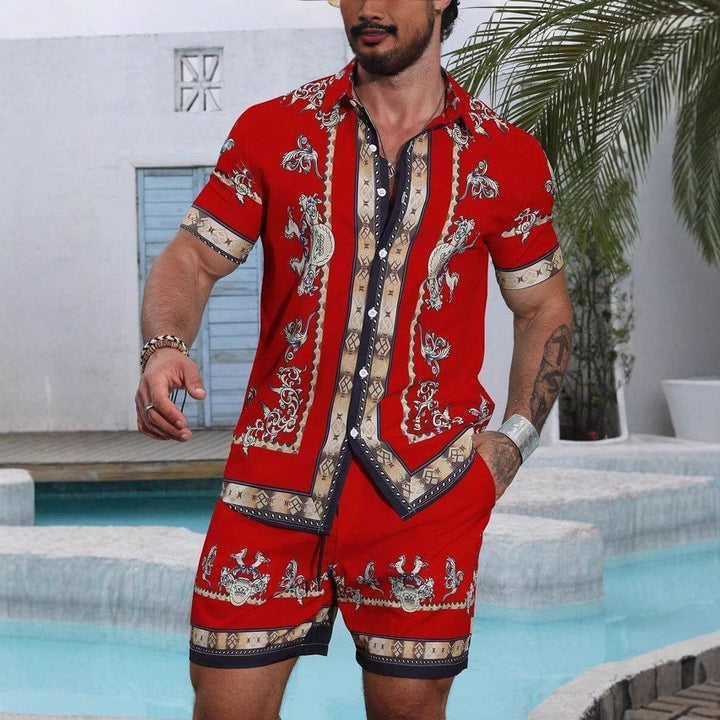 Men's 3D Printed Casual Summer Shirt & Shorts Set by LUXE AHMAR – Available at LUXE AHMAR