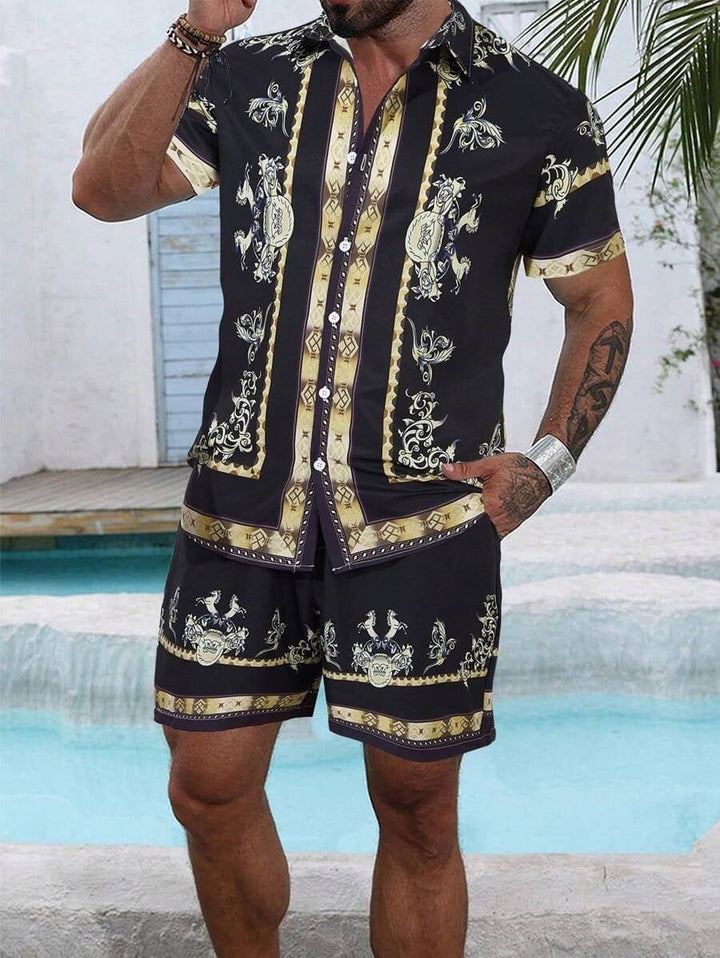 Men's 3D Printed Casual Summer Shirt & Shorts Set by LUXE AHMAR – Available at LUXE AHMAR