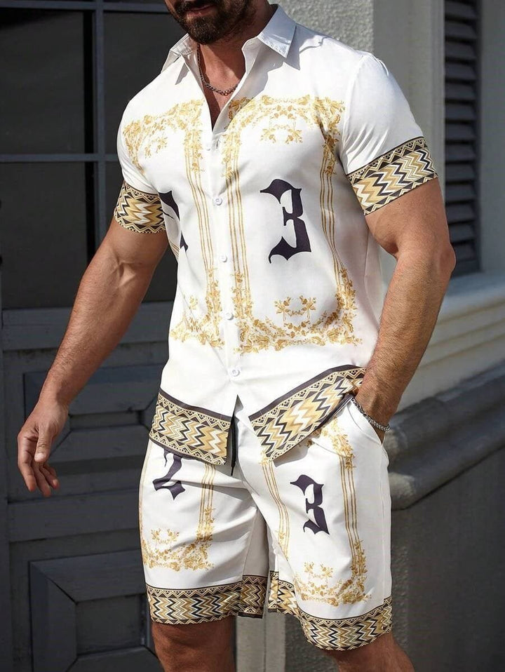 Men's 3D Printed Casual Summer Shirt & Shorts Set by LUXE AHMAR – Available at LUXE AHMAR