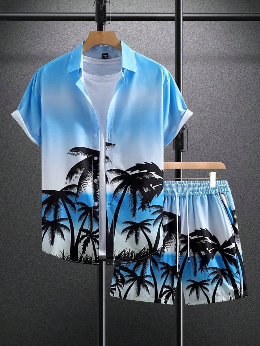 Men's 3D Printed Casual Summer Shirt & Shorts Set by LUXE AHMAR – Available at LUXE AHMAR
