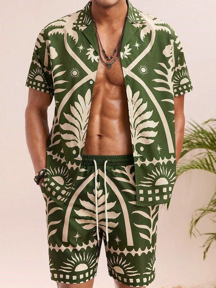 Men's 3D Printed Casual Summer Shirt & Shorts Set by LUXE AHMAR – Available at LUXE AHMAR