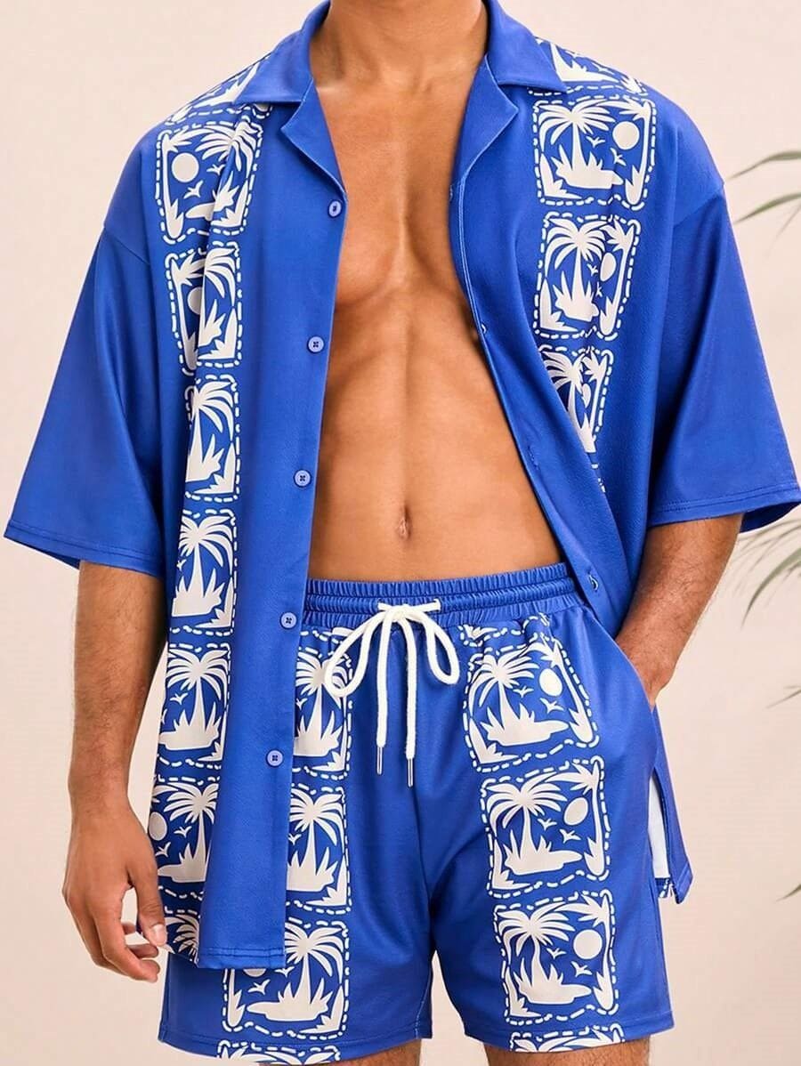 Men's 3D Printed Casual Summer Shirt & Shorts Set by LUXE AHMAR – Available at LUXE AHMAR