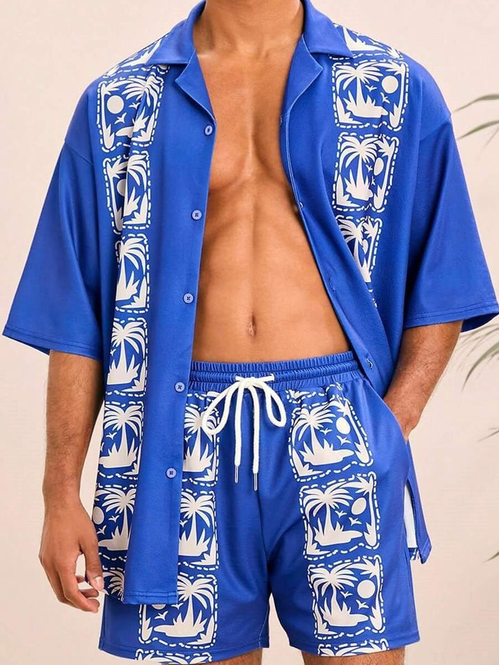 Men's 3D Printed Casual Summer Shirt & Shorts Set by LUXE AHMAR – Available at LUXE AHMAR