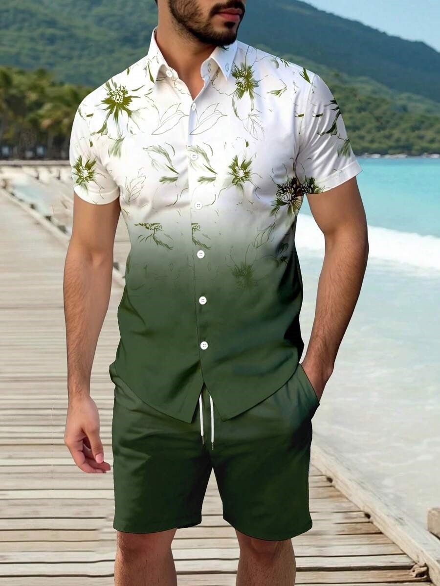Men's 3D Printed Casual Summer Shirt & Shorts Set by LUXE AHMAR – Available at LUXE AHMAR