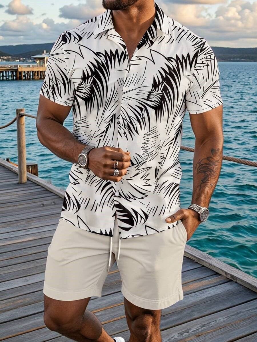 Men's 3D Printed Casual Summer Shirt & Shorts Set by LUXE AHMAR – Available at LUXE AHMAR