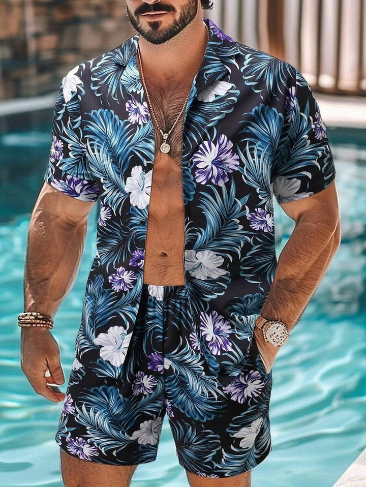 Men's 3D Printed Casual Summer Shirt & Shorts Set by LUXE AHMAR – Available at LUXE AHMAR