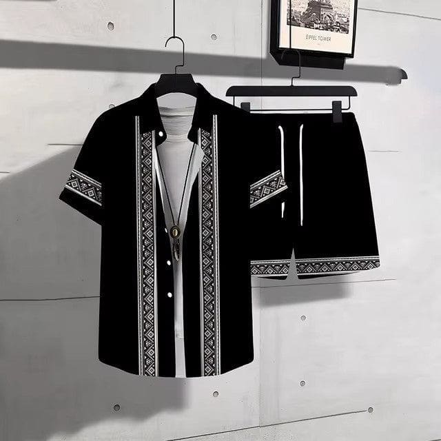 Men's 3D Printed Hawaiian Shirt & Shorts Set – Summer Streetwear by LUXE AHMAR – Available at LUXE AHMAR