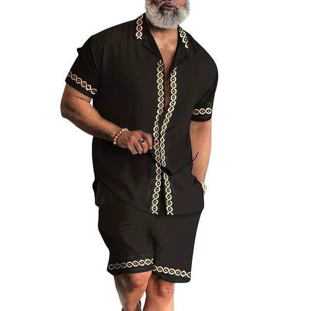 Men's 3D Printed Hawaiian Shirt & Shorts Set – Summer Streetwear by LUXE AHMAR – Available at LUXE AHMAR