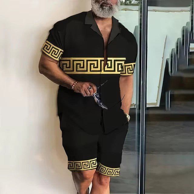 Men's 3D Printed Hawaiian Shirt & Shorts Set – Summer Streetwear by LUXE AHMAR – Available at LUXE AHMAR