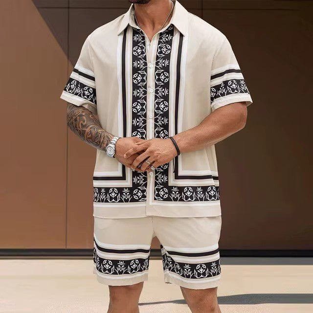 Men's 3D Printed Hawaiian Shirt & Shorts Set – Summer Streetwear by LUXE AHMAR – Available at LUXE AHMAR