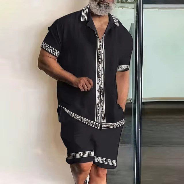 Men's 3D Printed Hawaiian Shirt & Shorts Set – Summer Streetwear by LUXE AHMAR – Available at LUXE AHMAR