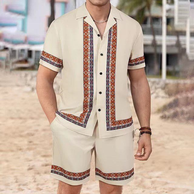 Men's 3D Printed Hawaiian Shirt & Shorts Set – Summer Streetwear by LUXE AHMAR – Available at LUXE AHMAR